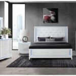 ALINA WHITE FULL BED GROUP WITH LED