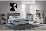 AMELIA GREY BLACK FULL BED GROUP W/LED