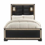 BLAKE BLACK FULL BED WITH LAMPS
