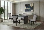 D4238 DINING TABLE AND 8 D4239 DINING CHAIRS