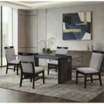 D4238 DINING TABLE AND 8 D4239 DINING CHAIRS