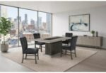 D8030 DINING TABLE, 4 D8030 DINING CHAIRS AND BENCH