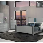 LOGAN SILVER FULL BED GROUP W/ LED AND SPEAKERS