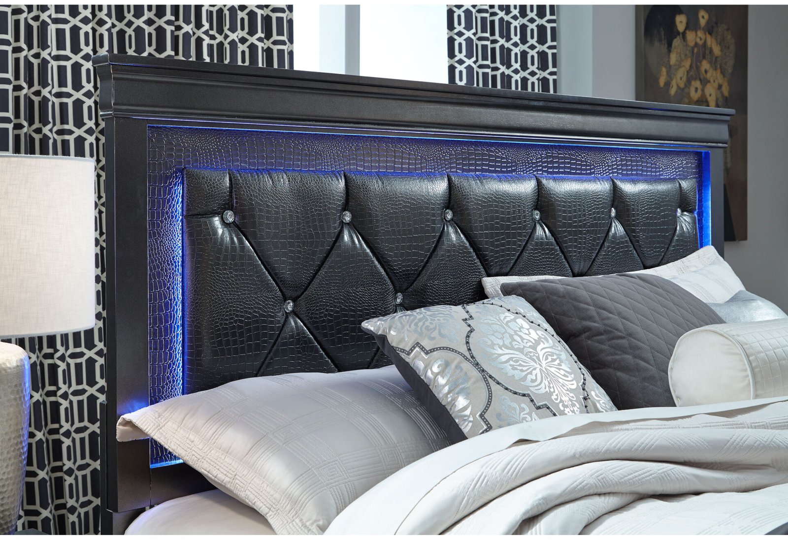 POMPEI-METALLIC-GREY-HB-Detail-2-1.jpg POMPEI METALLIC GREY QUEEN BED WITH LED - Image 1