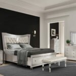 PARIS CHAMPAGNE KING BED GROUP WITH LED