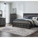 POMPEI METALLIC GREY QUEEN BED GROUP WITH LED