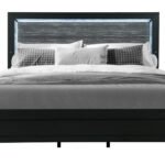 REID BLACK QUEEN BED WITH LED
