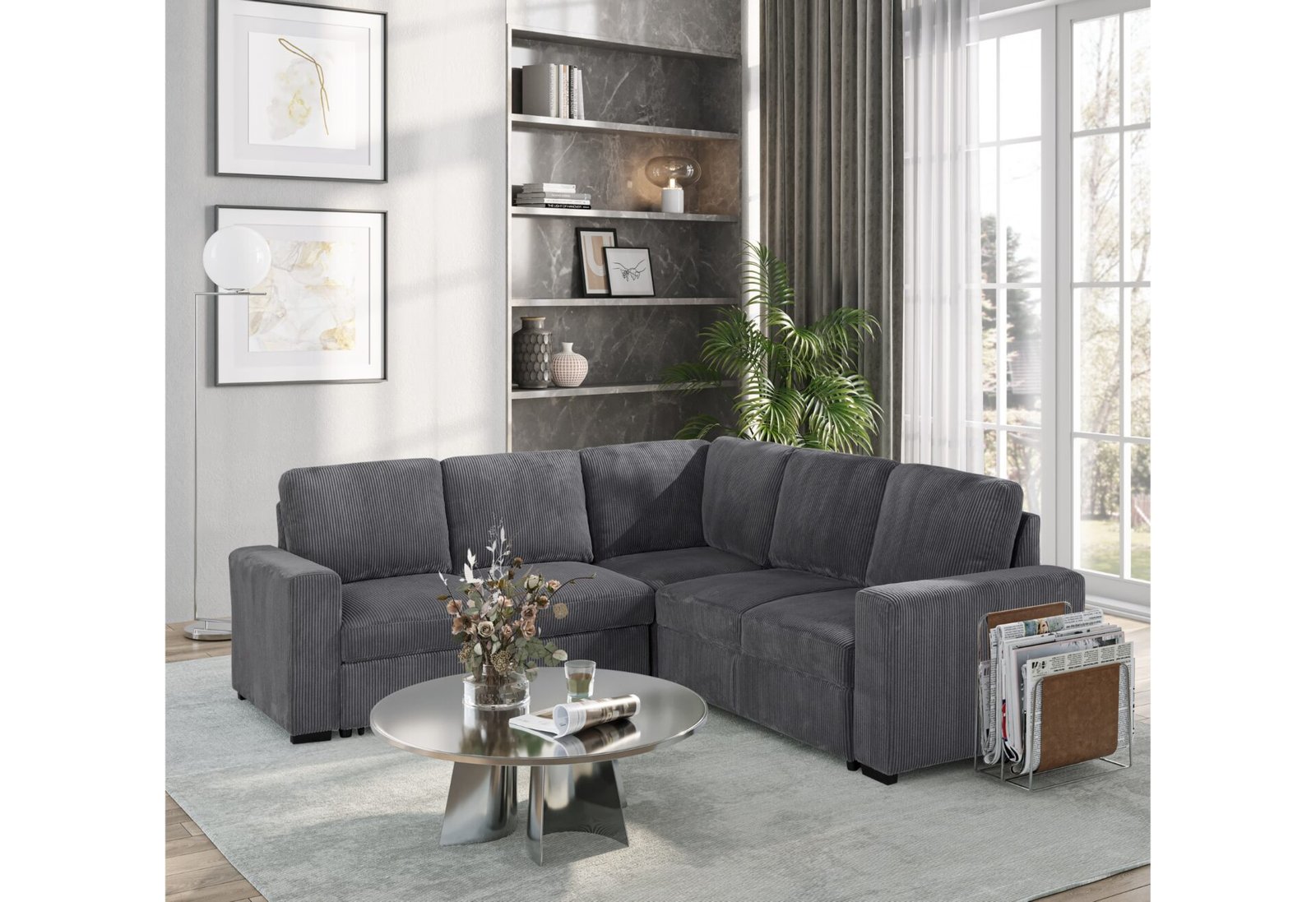 U2660-Grey-RSC-no-Chaise-1.jpg U2660 GREY SOFA BED SECTIONAL W/O CHAISE AND W/O PULLOUT - Image 1